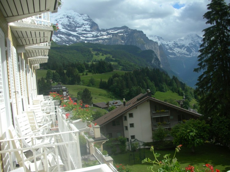 PICTURE PERFECT: A lovely view of the town of Wengen from the 19th century Hotel Regina. (Beverly Mann) PICTURE PERFECT: A lovely view of the town of Wengen from the 19th century Hotel Regina. (Beverly Mann)
