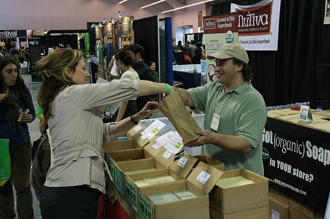A visitor attending the NYC Green Festival at the Javits Center Epoch Times Photo