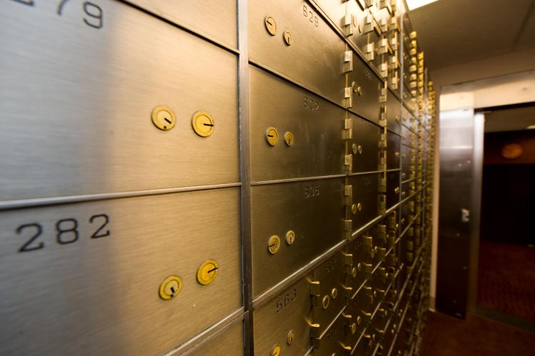 Safety deposit boxes. (Courtesy of Diebold Incorporated ) Safety deposit boxes. (Courtesy of Diebold Incorporated )