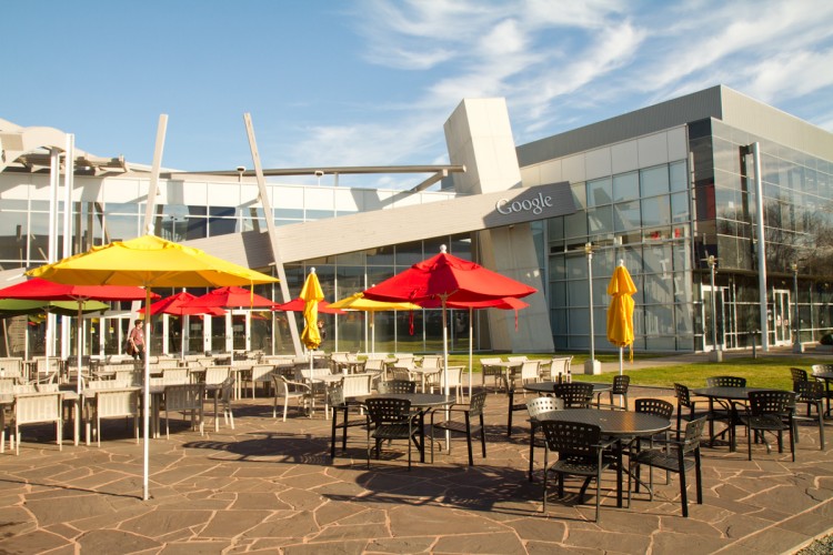 The courtyard at Google Inc. in Mountain View, California. The courtyard at Google Inc. in Mountain View, California.