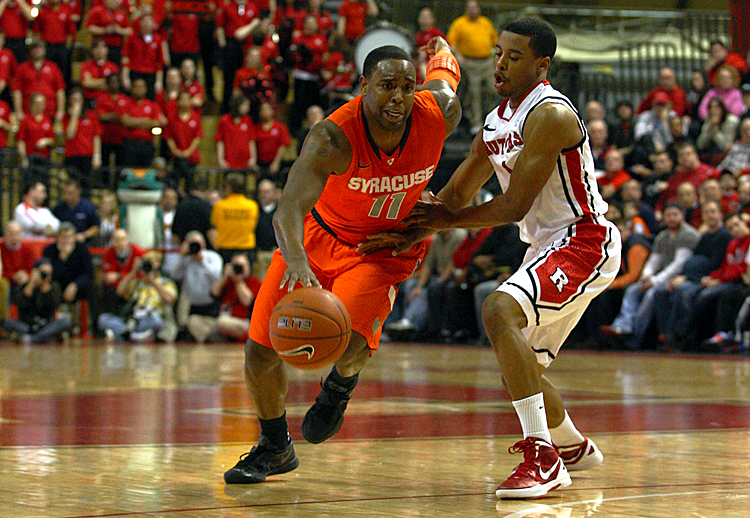 Syracuse v Rutgers Scoop Jardine (L) hit a pair of big shots late in the game to beat Rutgers. Chris Chambers/Getty Images