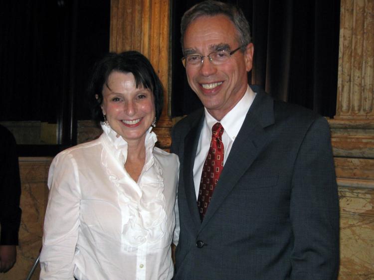 Mr. Oliver with his wife at the Friday evening performance. (The Epoch Times) Mr. Oliver with his wife at the Friday evening performance. (The Epoch Times)