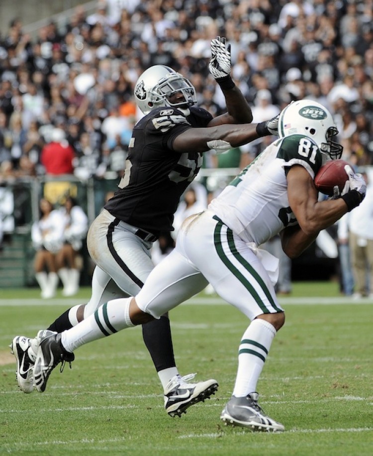 Dustin Keller nearly saved the day against Oakland with his 33 yard catch that put the Jet's inside the Raiders' ten yard line late in the fourth quarter. They will need more of that to get past Baltimore on Sunday night. (Thearon W. Henderson/Getty Images) Dustin Keller nearly saved the day against Oakland with his 33 yard catch that put the Jet's inside the Raiders' ten yard line late in the fourth quarter. They will need more of that to get past Baltimore on Sunday night. (Thearon W. Henderson/Getty Images)