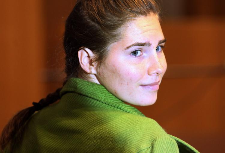 Amanda Knox on the final day of the Meredith Kercher murder trial on Decemb...