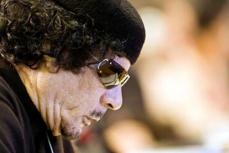 Libyan leader Moammar Gadhafi at a World Summit on Food Security in Rome on Nov. 16, 2009. (Alessandro Bianchi/AFP/Getty Images)