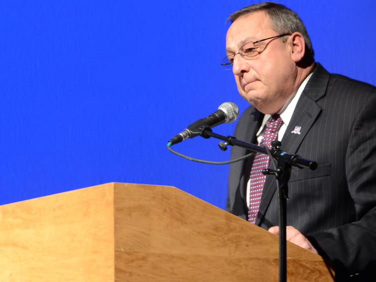 Governor Paul LePage at an event honoring the Maine National Guard at the Collins Center at the University of Maine on Jan. 7, 2011. Governor LePage had a mural depicting union workers removed from a public building. (Wikimedia Commons)
