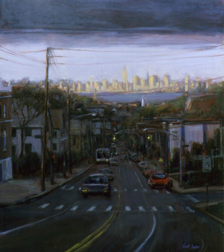 DARKER DAYS: Sarah Yuster's painting 'Lower Manhattan' is missing the twin towers that stood tall on the horizon of her earlier painting from the same vantage point in 1985. (Courtesy of Sarah Yuster) DARKER DAYS: Sarah Yuster's painting 'Lower Manhattan' is missing the twin towers that stood tall on the horizon of her earlier painting from the same vantage point in 1985. (Courtesy of Sarah Yuster)