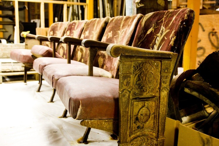 Century-old movie theater seats from the theater that once occupied the building that is now the Autobahn Ballroom in northern Manhattan. (Tara MacIsaac/The Epoch Times) Century-old movie theater seats from the theater that once occupied the building that is now the Autobahn Ballroom in northern Manhattan. (Tara MacIsaac/The Epoch Times)