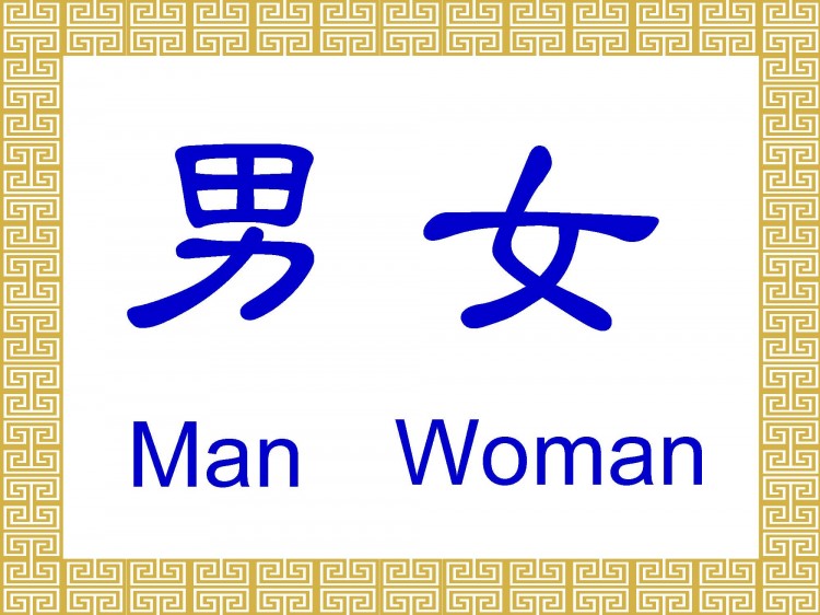 Man-woman_NanNu The Chinese characters for man and woman