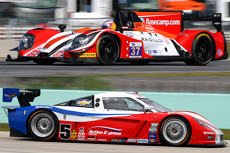 ALMS P2 cars (top) and Rolex Daytona Prototypes are fighting for a place in the top class of the new merged sports car series which will debut in 2014. (James Fish/The Epoch Times)