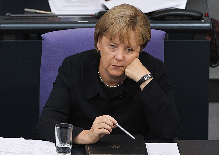 German Chancellor Angela Merkel is seen during debates over the federal budget at the Bundestag on Sept. 7, in Berlin. Europe is embroiled in a sovereign debt crisis that is testing the eurozone's unity in times of economic peril. (Sean Gallup/Getty Images) German Chancellor Angela Merkel is seen during debates over the federal budget at the Bundestag on Sept. 7, in Berlin. Europe is embroiled in a sovereign debt crisis that is testing the eurozone's unity in times of economic peril. (Sean Gallup/Getty Images)