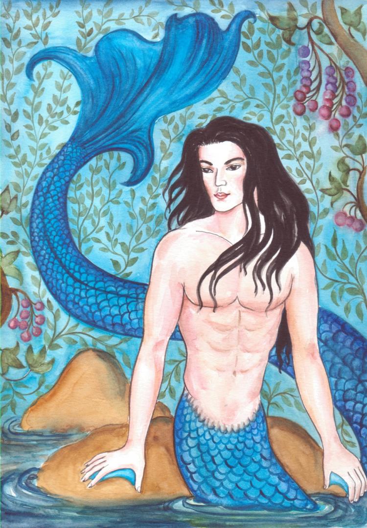 Painting of a merman. (Liza Voronin/The Epoch Times ) Painting of a merman. (Liza Voronin/The Epoch Times )