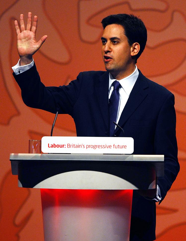 Ed Miliband reacts after being elected new leader of Britain's opposition Labour Party ahead of its annual conference in Manchester, north-west England, on September 25, 2010. (Paul Ellis/AFP/Getty Images) Ed Miliband reacts after being elected new leader of Britain's opposition Labour Party ahead of its annual conference in Manchester, north-west England, on September 25, 2010. (Paul Ellis/AFP/Getty Images)