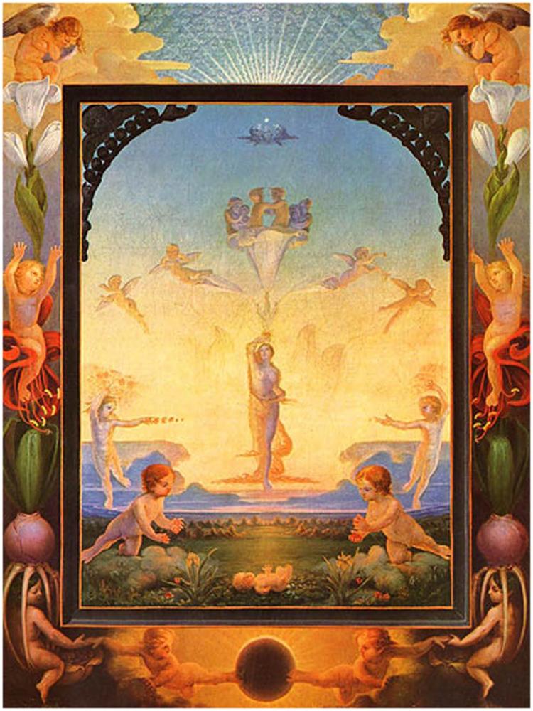 'The Morning,' by Philipp Otto Runge, oil on canvas, 106 X 81 cm, painted in 1808, Kunsthalle, Hamburg.