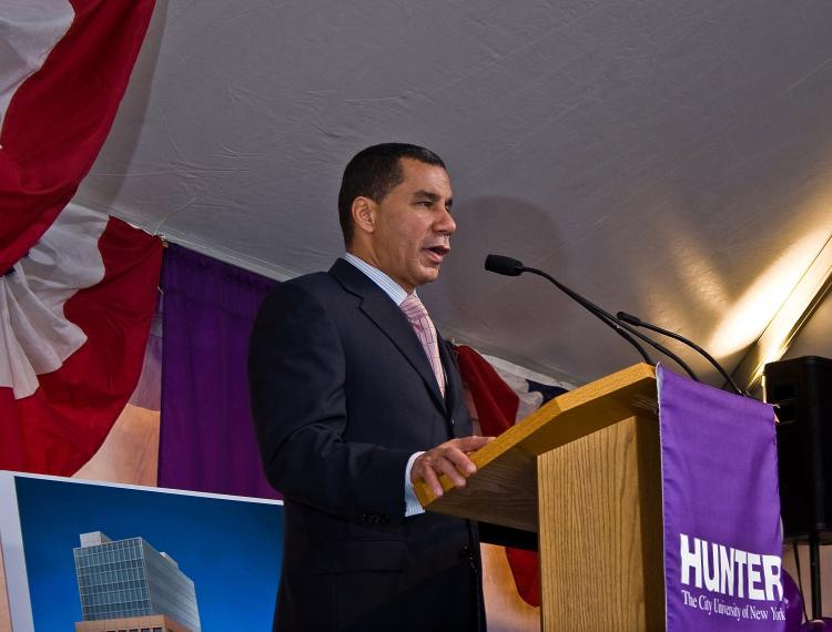 Gov. David Paterson at a groundbreaking ceremony for a new facility for Hunter College and CUNY on Monday Nov. 16 in East Harlem. (The Epoch Times) Gov. David Paterson at a groundbreaking ceremony for a new facility for Hunter College and CUNY on Monday Nov. 16 in East Harlem. (The Epoch Times)