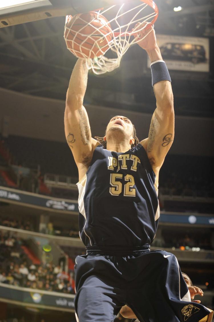 Pittsburgh's Gary McGhee scored 13 points in 22 minutes of play in a narrow win over Rutgers on Saturday. (Mitchell Layton/Getty Images) Pittsburgh's Gary McGhee scored 13 points in 22 minutes of play in a narrow win over Rutgers on Saturday. (Mitchell Layton/Getty Images)