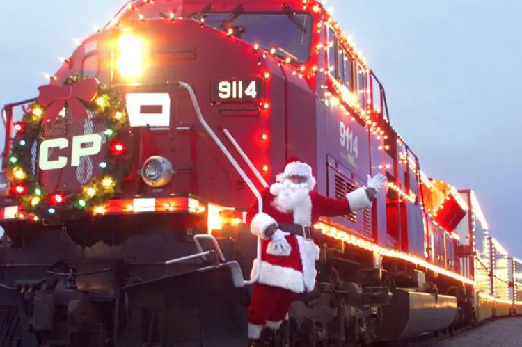 The Canadian Pacific Holiday Train travels through 140 cities and towns in Canada and the United States raising funds for local food banks.  (Canadian Pacific Railway)