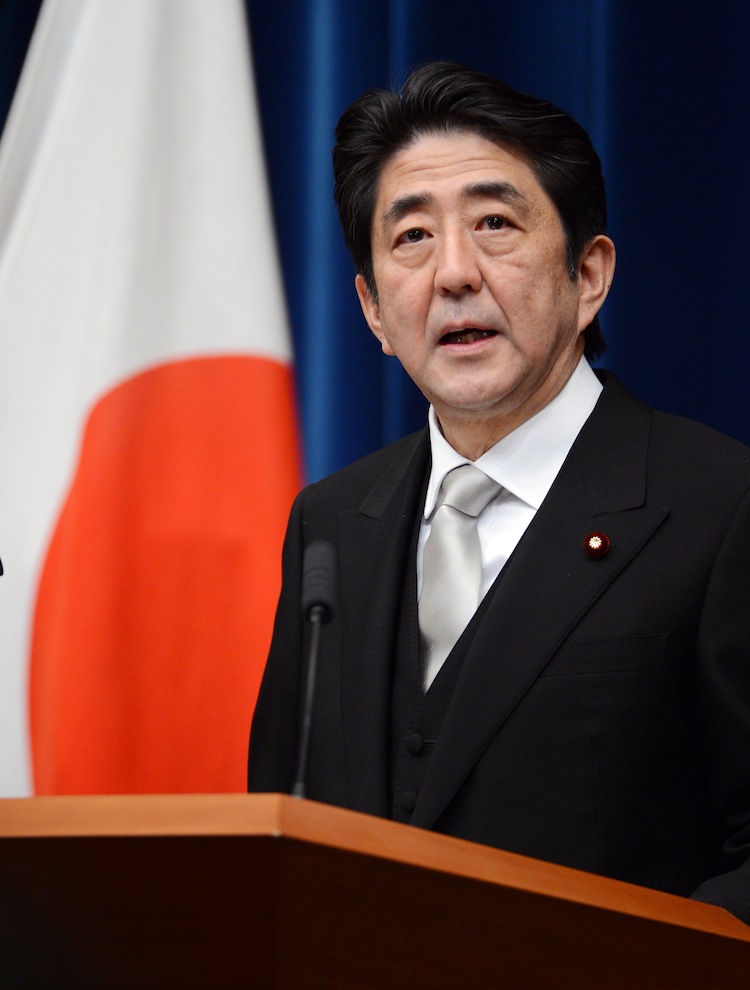 Shinzo Abe, newly appointed Japanese Prime Minister in Tokyo on Dec. 26, 2012. (Toshifumi Kitamura/Getty Images) Shinzo Abe, newly appointed Japanese Prime Minister in Tokyo on Dec. 26, 2012. (Toshifumi Kitamura/Getty Images)