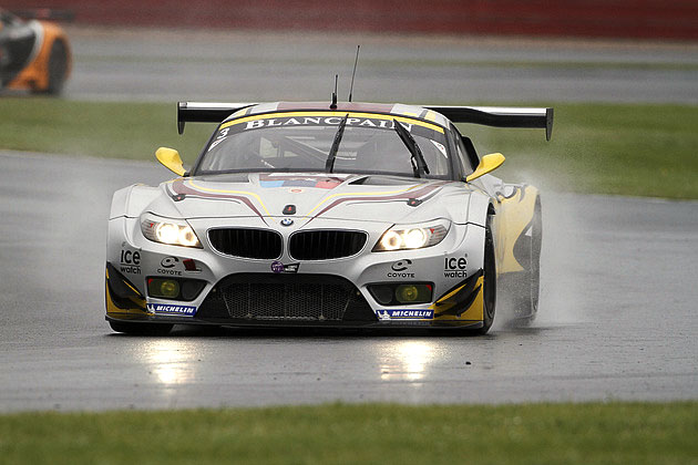 Maxime Martin, Markus Palttala, and Bas Leinders drove the MarcVDS BMW Z4 to its second win of the season at Silverstone Sunday. (Markus Berns/SRO)
