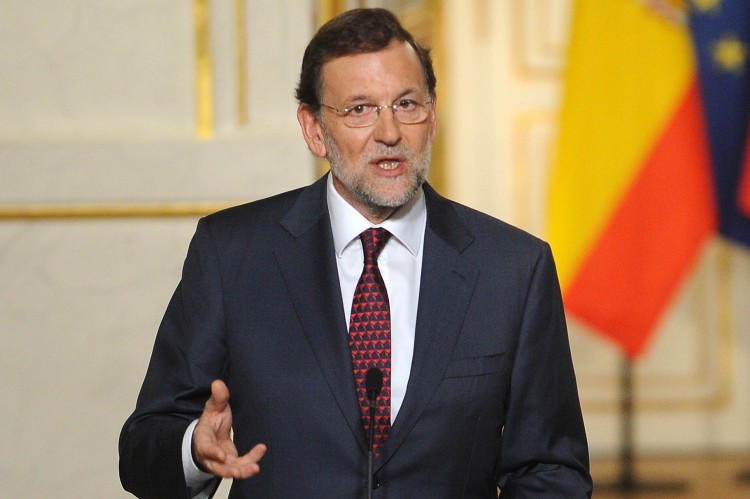 Spanish Prime Minister Mariano Rajoy speaks during a news confrence at the Elysee Palace on Oct. 10 in Paris, France. The bilateral Spain-France meeting focused on the ongoing financial crisis affecting the eurozone, and comes ahead of a summit of EU leaders this week in Brussels. (Antoine Antoniol/Getty Images)