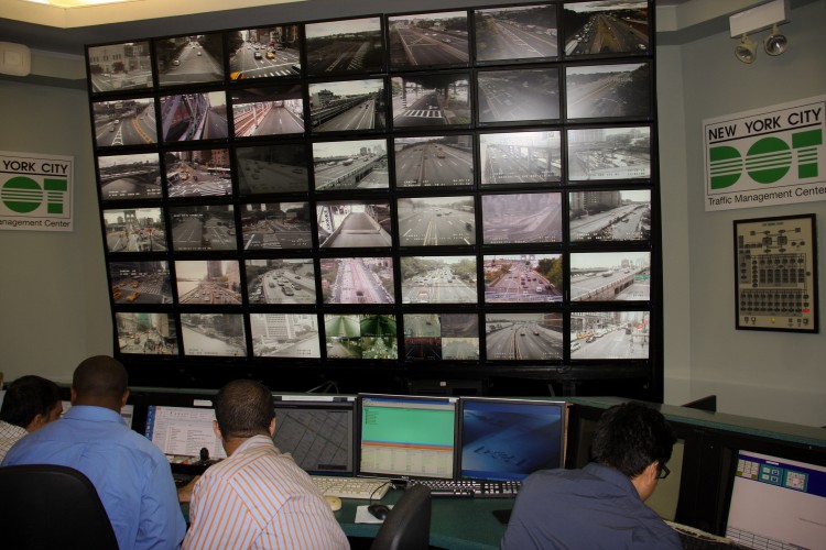 NYC's Traffic Management Center in Long Island City. NYC's Traffic Management Center in Long Island City.