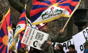 Protest Outside Chinese Embassy Against State Visit by Chinese Leader Xi Jinping