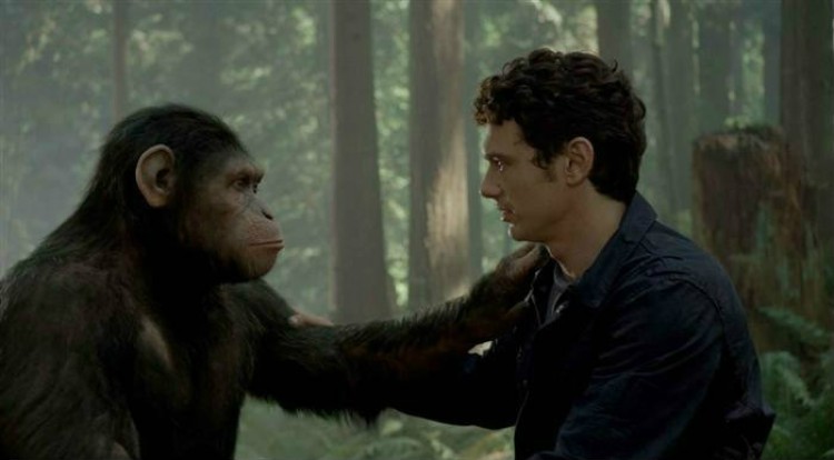 Caesar the ape and Will Rodman (James Franco) sharing a moment after an incredible revolution in the science-fiction action drama film 'Rise of the Planet of the Apes.' (Photo courtesy Twentieth Century Fox Film Corporation) Caesar the ape and Will Rodman (James Franco) sharing a moment after an incredible revolution in the science-fiction action drama film 'Rise of the Planet of the Apes.' (Photo courtesy Twentieth Century Fox Film Corporation)