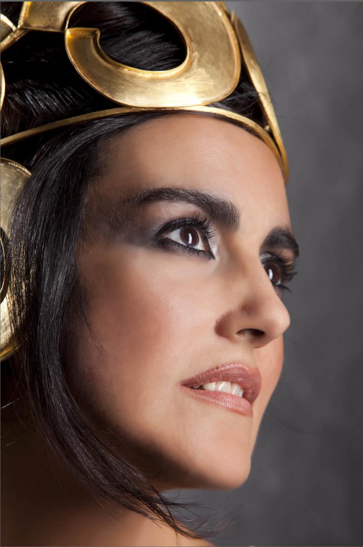 Artist Vassiliki Theodorakidi models one of her creations. (Courtesy of Thyreos)) Artist Vassiliki Theodorakidi models one of her creations. (Courtesy of Thyreos))