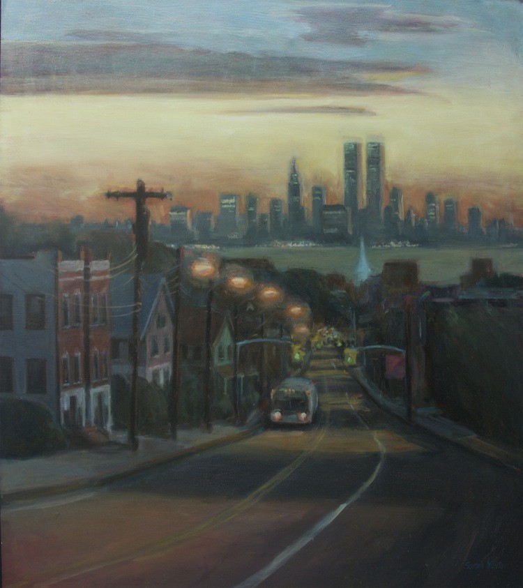 HAPPIER DAYS: 'Victory Boulevard at Dawn,' painted by Sarah Yuster in 1985. The twin towers stand tall on the horizon as seen from a Staten Island vantage point. (Courtesy of Sarah Yuster) HAPPIER DAYS: 'Victory Boulevard at Dawn,' painted by Sarah Yuster in 1985. The twin towers stand tall on the horizon as seen from a Staten Island vantage point. (Courtesy of Sarah Yuster)