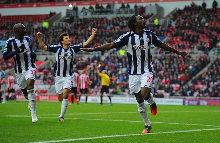 Sunderland v West Bromwich Albion - Premier League Romelu Lukaku of West Bromwich Albion celebrates after scoring the game-winning goal to make it 3–1 over Sunderland at the Stadium of Light on Nov. 24, 2012 in Sunderland, England. (Michael Regan/Getty Images)