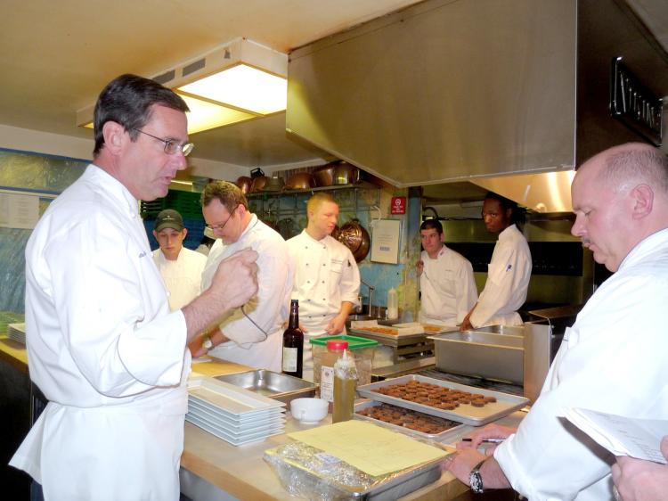 Walter Scheib (L) while planning the White House dinner at James Beard Foundation. (Nadia Ghattas/The Epoch Times) Walter Scheib (L) while planning the White House dinner at James Beard Foundation. (Nadia Ghattas/The Epoch Times)