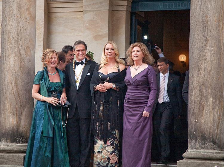 The Green Hill's new ladies: Katharina Wagner, 31, and Eva Wagner-Pasquier, 64 R) welcoming VIPs at the show's afternoon opening on July 25. (Bayreuther Festspiele) The Green Hill's new ladies: Katharina Wagner, 31, and Eva Wagner-Pasquier, 64 R) welcoming VIPs at the show's afternoon opening on July 25. (Bayreuther Festspiele)