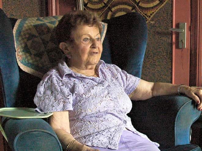 Margot Barnard sits in her home in Hampstead Heath, London. The German Jew has made a decades-long effort to openly discuss the Holocaust with students at hundreds of schools throughout Germany and England. (Tara MacIsaac/The Epoch Times)