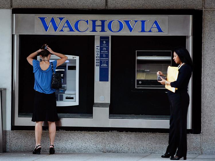 People use an ATM at a Wachovia bank branch September 29, 2008 in Miami, Florida. (Joe Raedle/Getty Images) People use an ATM at a Wachovia bank branch September 29, 2008 in Miami, Florida. (Joe Raedle/Getty Images)