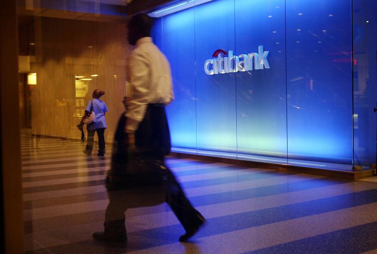 A pedestrian walks by Citibank on July 17, 2009 in New York, New York. (Spencer Platt/Getty Images) A pedestrian walks by Citibank on July 17, 2009 in New York, New York. (Spencer Platt/Getty Images)