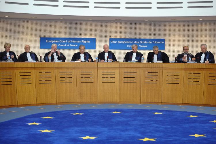 Judges sit at the European Court of Human Rights in Strasbourg, France, on June 30, 2010, before a chamber hearing. ((AFP Photo/Frederick Florin)) Judges sit at the European Court of Human Rights in Strasbourg, France, on June 30, 2010, before a chamber hearing. ((AFP Photo/Frederick Florin))