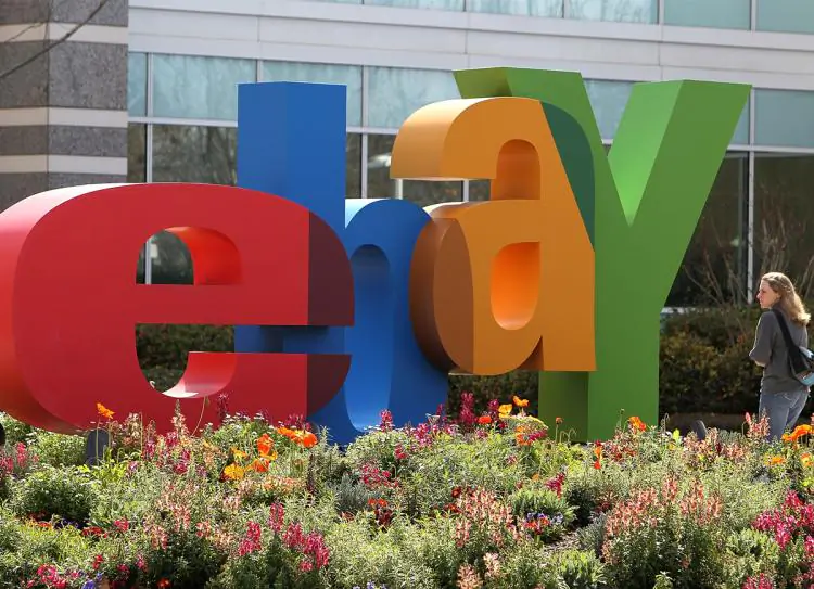 The eBay logo at the company's headquarters in San Jose, Calif., on Feb. 24, 2010. (Justin Sullivan/Getty Images)