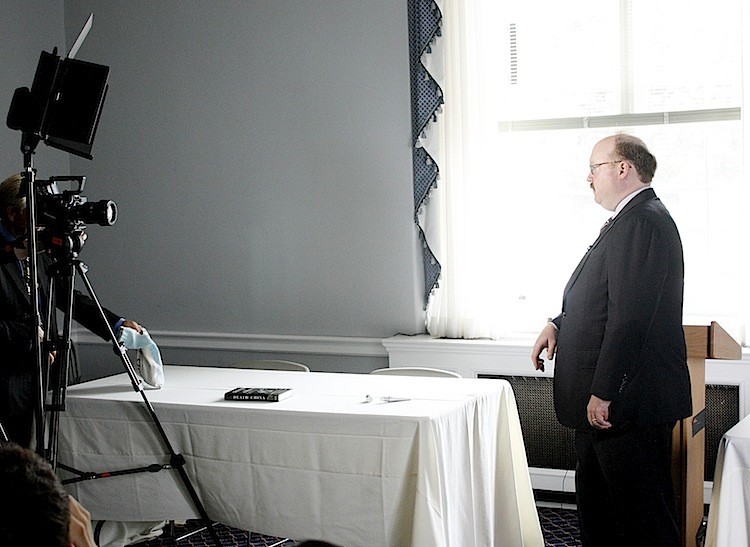 ANALYST: Richard Fisher speaks to a film crew in Congress on June 16, revealing that a U.S. source confirmed that the Chinese 'carrier killer' anti-ship ballistic missile was developed with U.S. technology. (Matthew Robertson/The Epoch Times) ANALYST: Richard Fisher speaks to a film crew in Congress on June 16, revealing that a U.S. source confirmed that the Chinese 'carrier killer' anti-ship ballistic missile was developed with U.S. technology. (Matthew Robertson/The Epoch Times)
