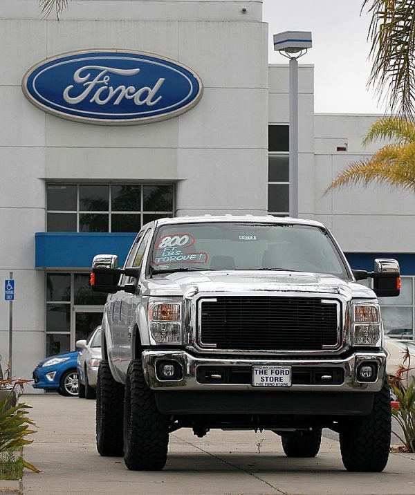 A new Ford truck is displayed