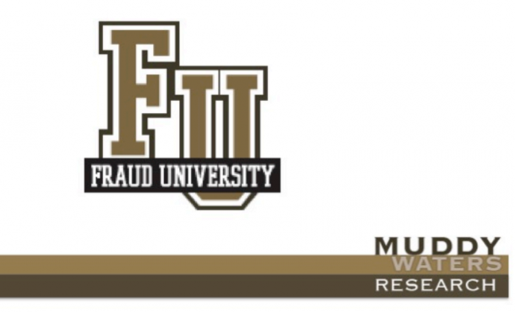 Muddy Waters' logo of a "fraud school" Epoch Times Photo