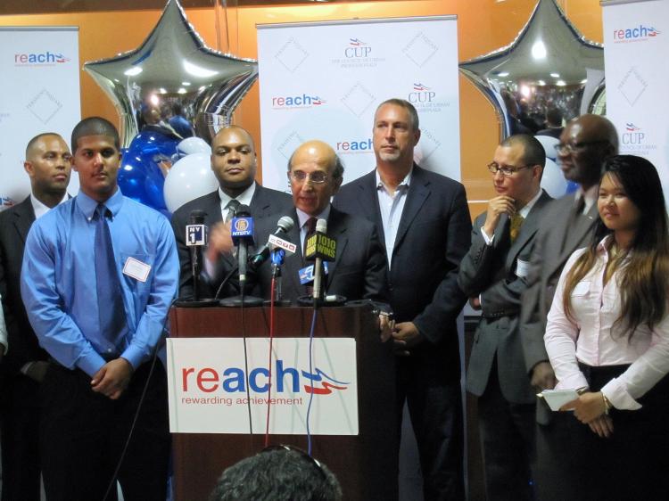 New York City Schools Chancellor Joel Klein speaks at the REACH payout reception on Wednesday. (Cheryl Wu/ The Epoch Times) New York City Schools Chancellor Joel Klein speaks at the REACH payout reception on Wednesday. (Cheryl Wu/ The Epoch Times)