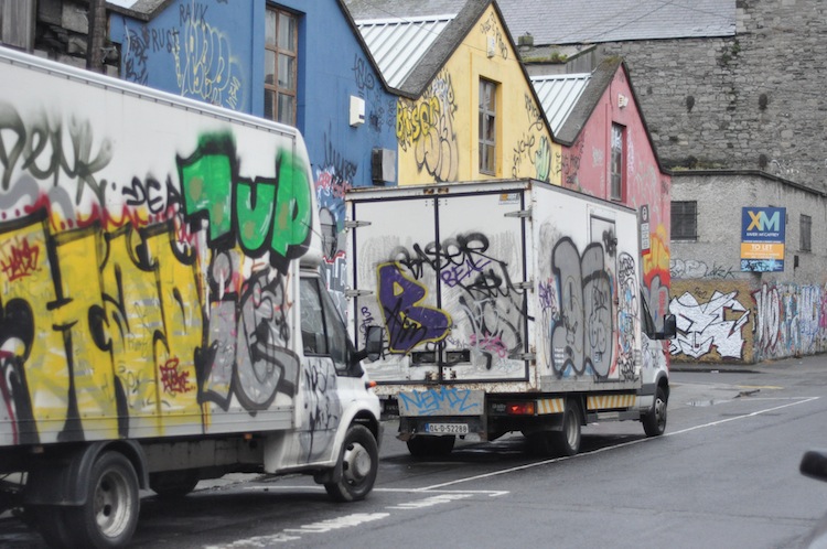 Graffiti on the Streets of Dublin, near the main train station Connelly