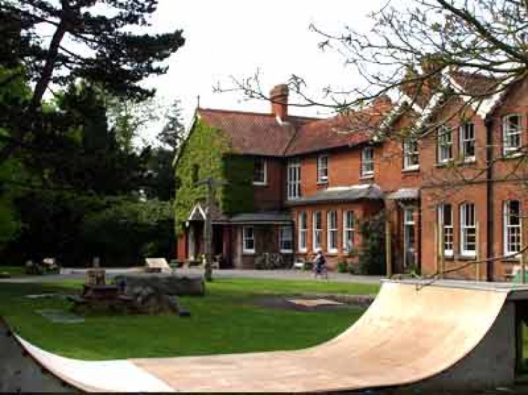 Summerhill school with a skating ramp outside in Leiston in Suffolk. (Courtesy of Summerhill School)