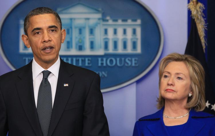 Hillary Clinton (R) and Barack Obama are among the most admired Americans, a recent poll has revealed. (Mark Wilson/Getty Images) Hillary Clinton (R) and Barack Obama are among the most admired Americans, a recent poll has revealed. (Mark Wilson/Getty Images)