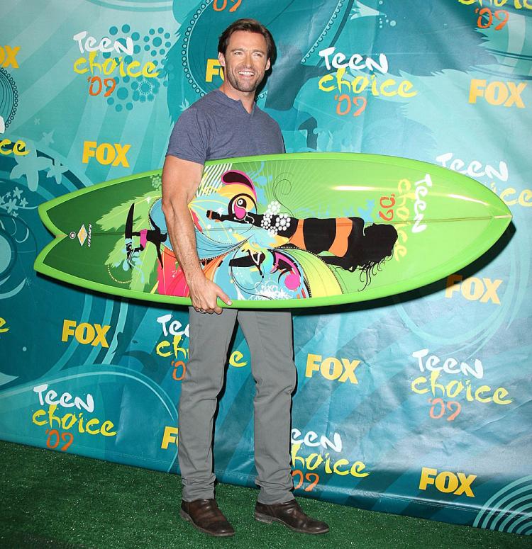 TEEN CHOICE: Actor Hugh Jackman receives the Choice Movie Actor: Action Adventure award for 'X-Men Origins: Wolverine' during the 2009 Teen Choice Awards. (Jason Merritt/Getty Images) TEEN CHOICE: Actor Hugh Jackman receives the Choice Movie Actor: Action Adventure award for 'X-Men Origins: Wolverine' during the 2009 Teen Choice Awards. (Jason Merritt/Getty Images)