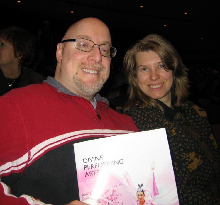 Mr. Jacobs smiles with a companion during intermission at the Divine Performing Arts 2009 World Tour at Toronto's John Bassett Theatre on Sunday. (Yue Yun / The Epoch Times) Mr. Jacobs smiles with a companion during intermission at the Divine Performing Arts 2009 World Tour at Toronto's John Bassett Theatre on Sunday. (Yue Yun / The Epoch Times)