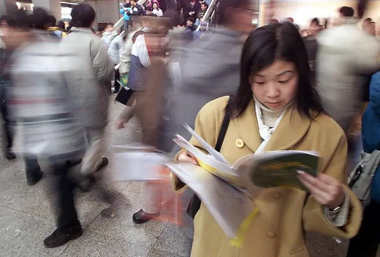 The employment rate of college students published by the China Ministry of Education is being disputed. Many college students have posted their opinions on a blog to expose the data as fake. (Stephen Shaver/AFP/Getty Images)