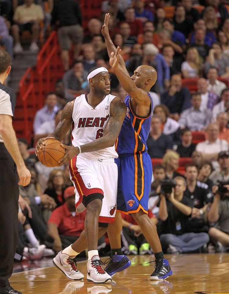 GOOD DEFENSE: The New York Knicks played aggressive defense against the Miami Heat in the last three quarters of play on Sunday night to stay in the game. (Mike Ehrmann/Getty Images ) GOOD DEFENSE: The New York Knicks played aggressive defense against the Miami Heat in the last three quarters of play on Sunday night to stay in the game. (Mike Ehrmann/Getty Images )