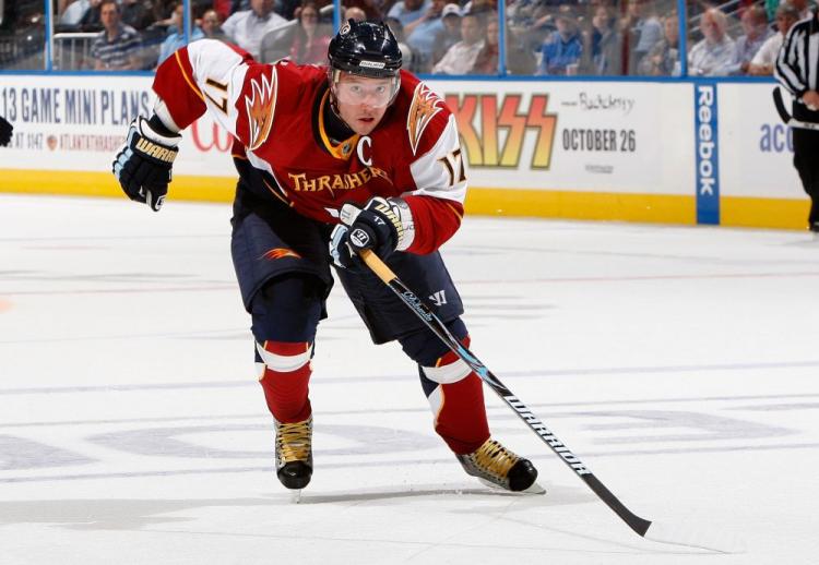 Atlanta's Ilya Kovalchuk, one of the NHL's brightest stars, has been out of action since Oct. 25. (Kevin C. Cox/Getty Images )