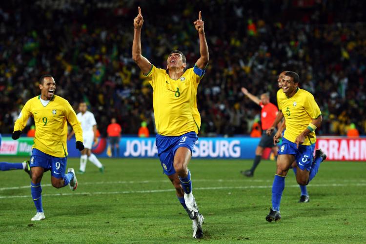 CAPTAIN COMEBACK: Lucio (center) celebrates the Confederations Cup-winning goal on Sunday in Johannesburg, South Africa against the U.S. (Alex Livesey/Getty Images) CAPTAIN COMEBACK: Lucio (center) celebrates the Confederations Cup-winning goal on Sunday in Johannesburg, South Africa against the U.S. (Alex Livesey/Getty Images)